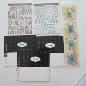 My Minds Eye & Mini Marks Rub On Transfer Lot Letters Shapes Designs